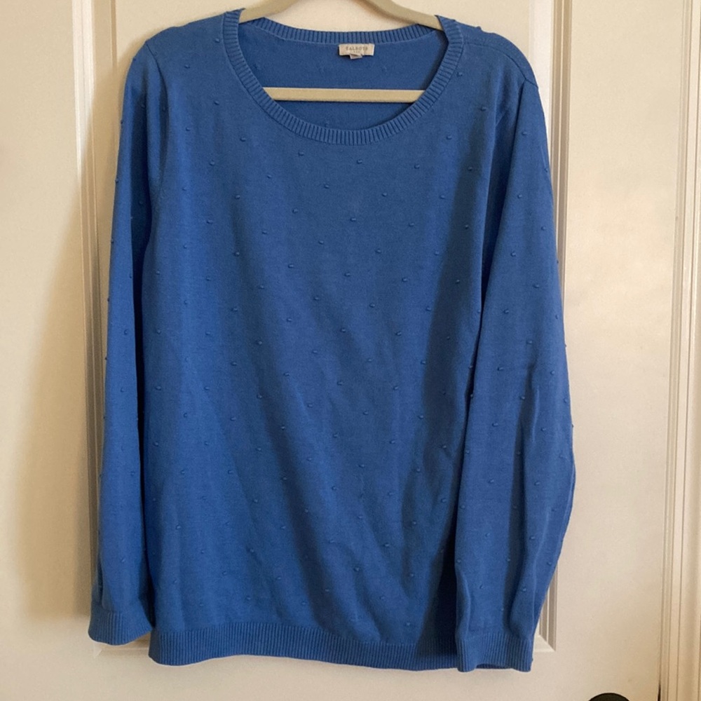 Talbots Blue Crewneck Sweater Classic Knit